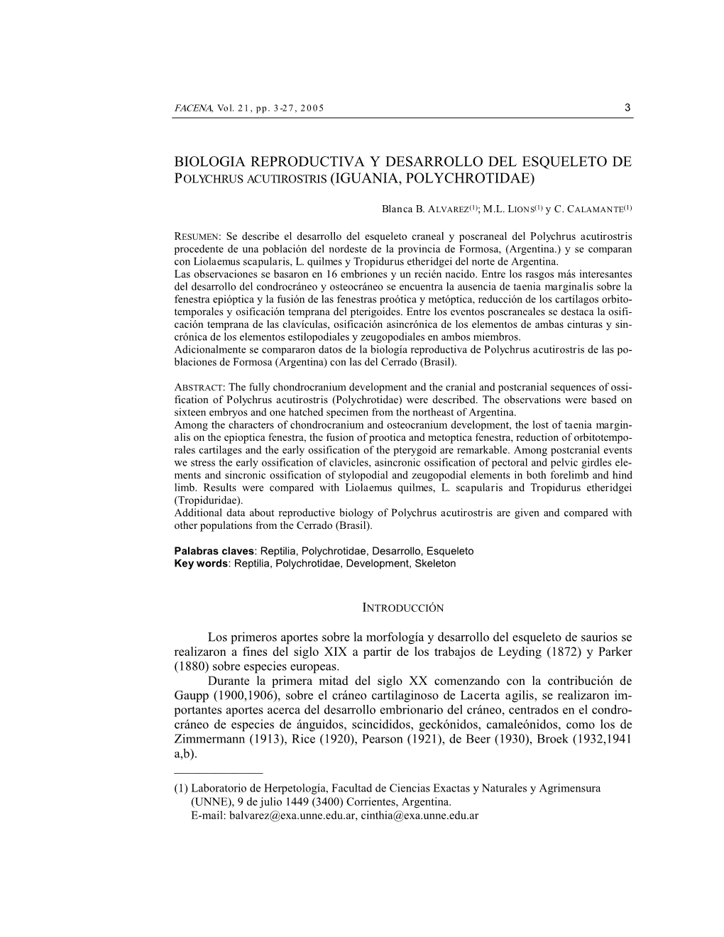 Biologia Reproductiva De Polychrus Acutirrostris