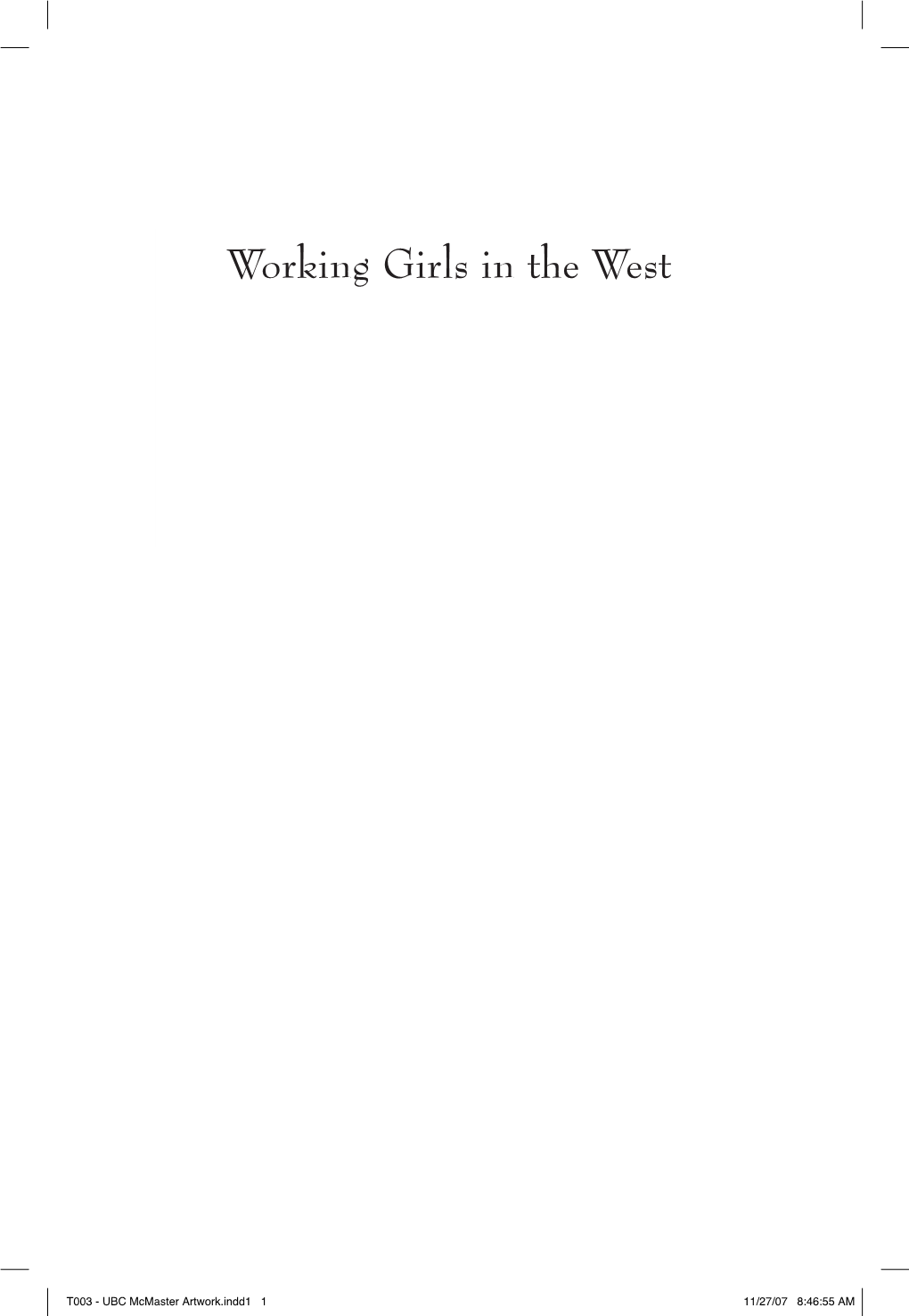 Working Girls in the West