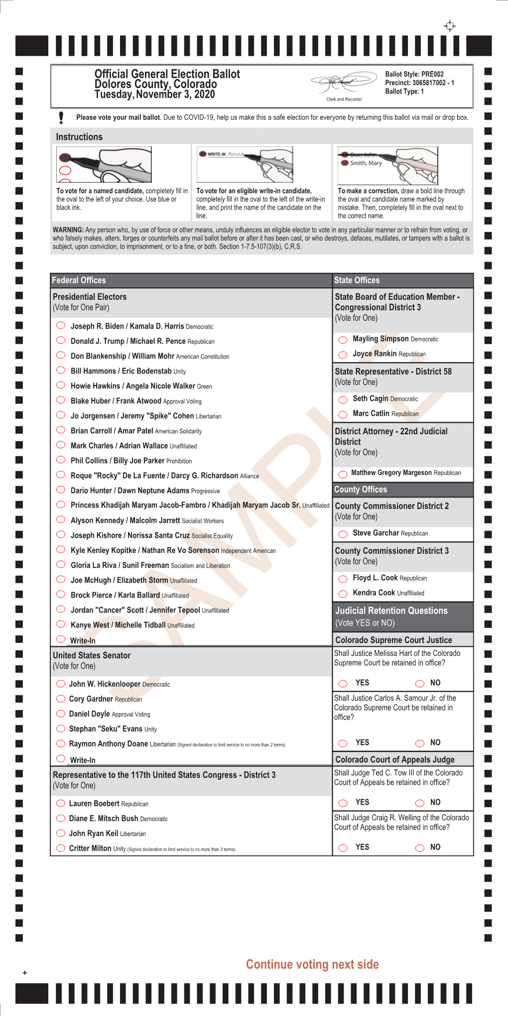 Dominion Voting Systems Ballot