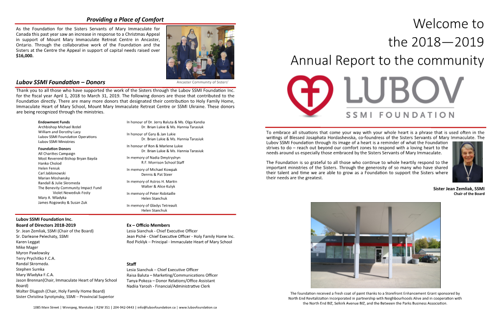 The 2018—2019 Annual Report to the Community