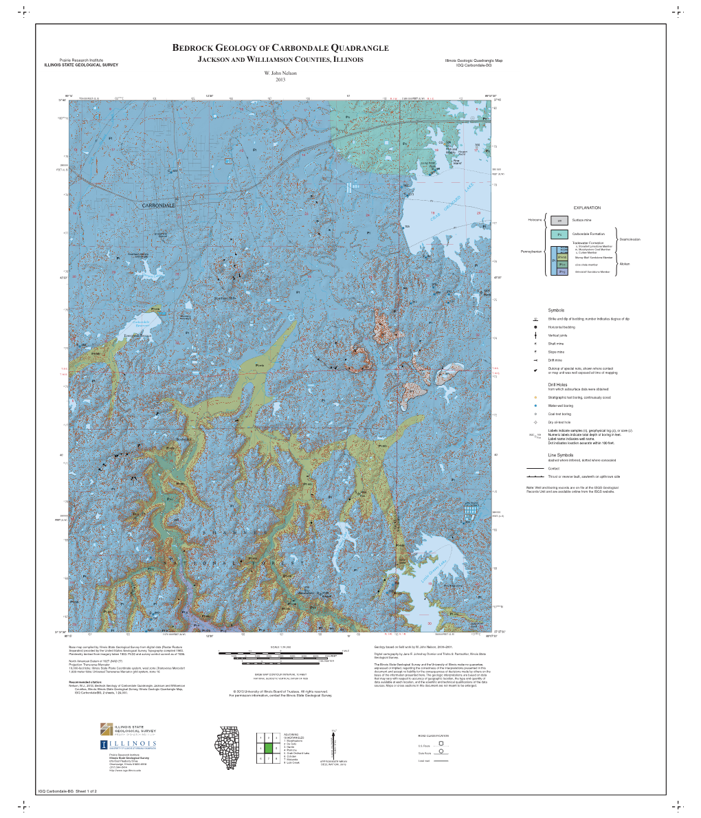 Bedrock Geology of Carbondale Quadrangle