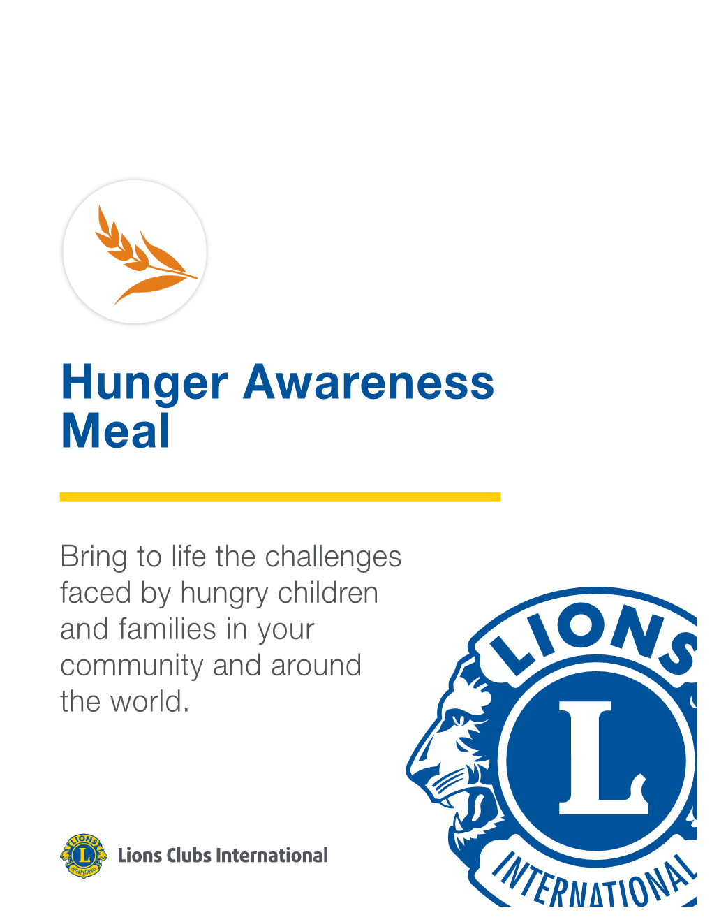 Hunger Awareness Meal