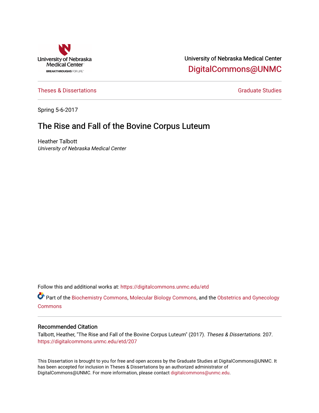 The Rise and Fall of the Bovine Corpus Luteum