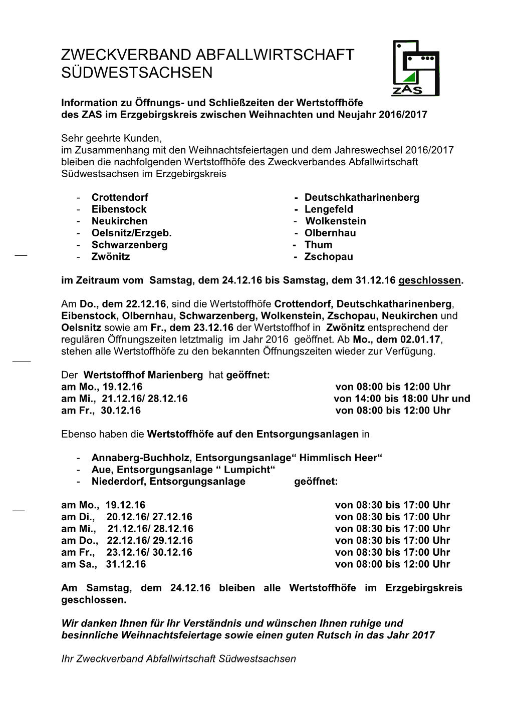 Zweckverband Abfallwirtschaft Südwestsachsen