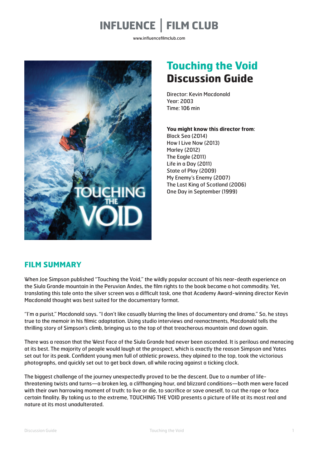 Touching the Void Discussion Guide