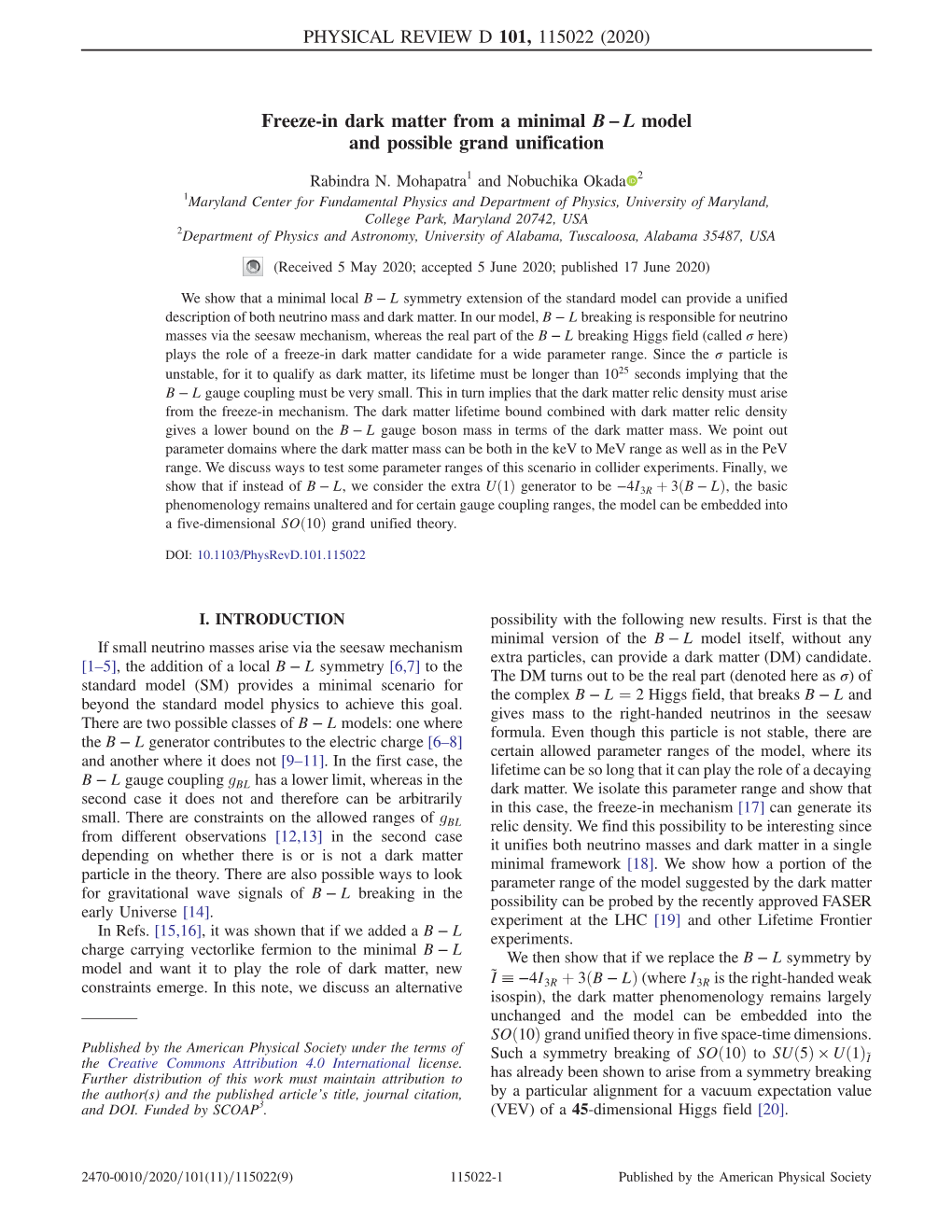 Freeze-In Dark Matter from a Minimal B-L Model and Possible Grand