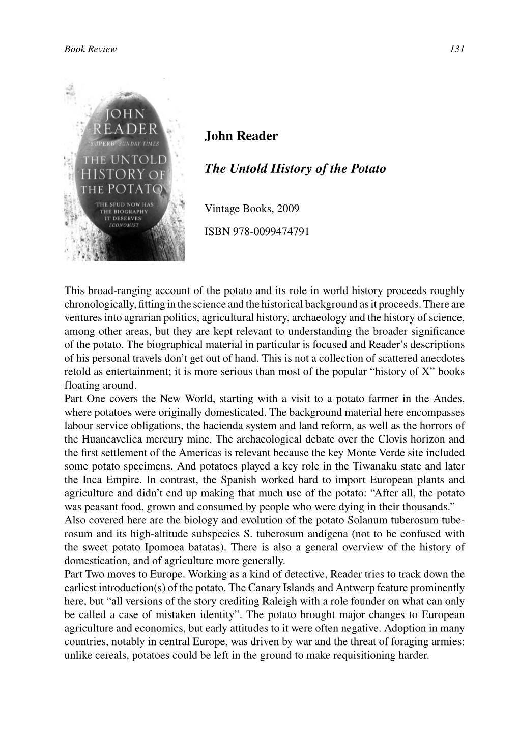 John Reader the Untold History of the Potato