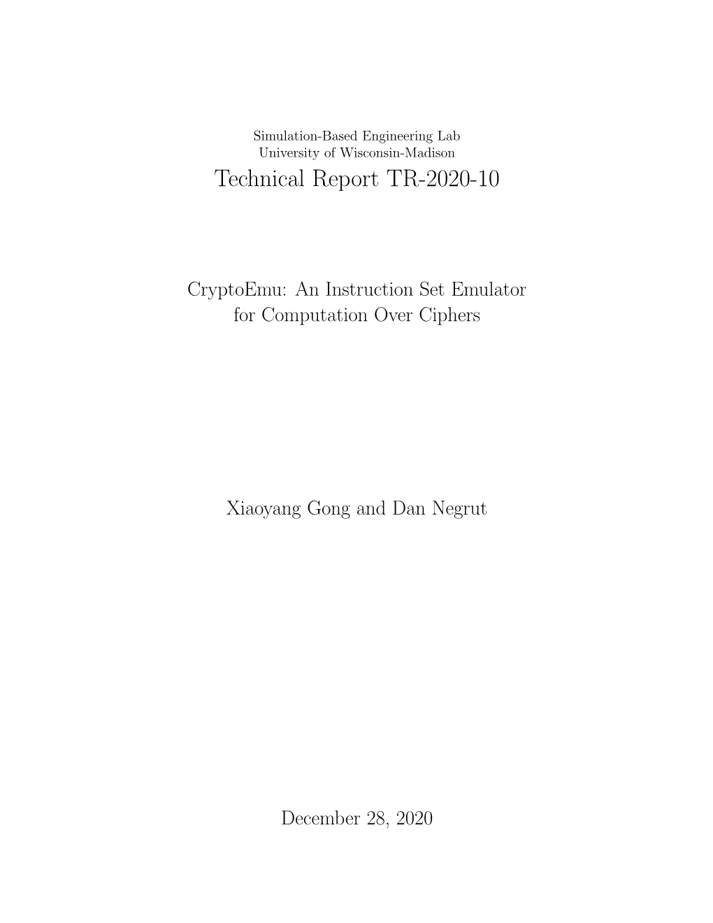 Technical Report TR-2020-10