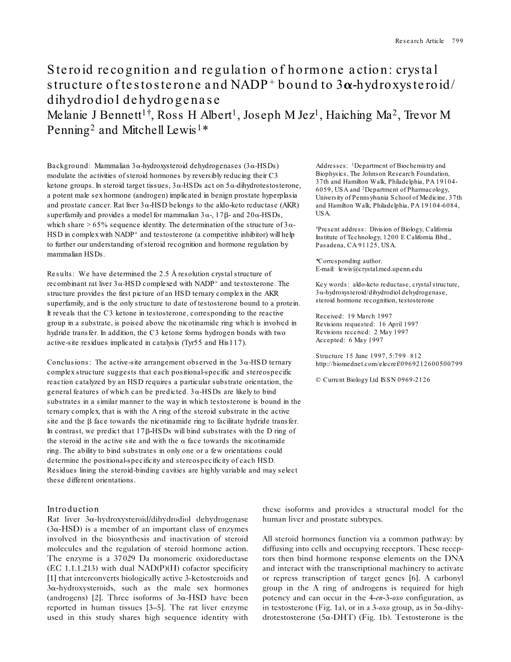 Steroid Recognition and Regulation of Hormone Action: Crystal