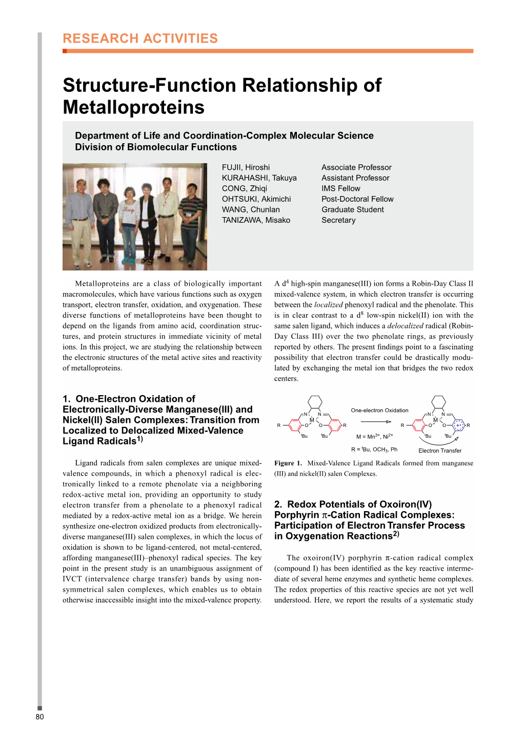 Structure-Function Relationship of Metalloproteins