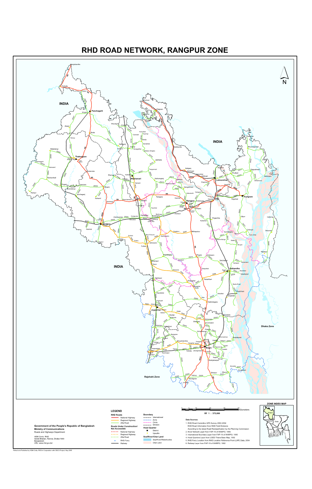 Rhd Road Network, Rangpur Zone