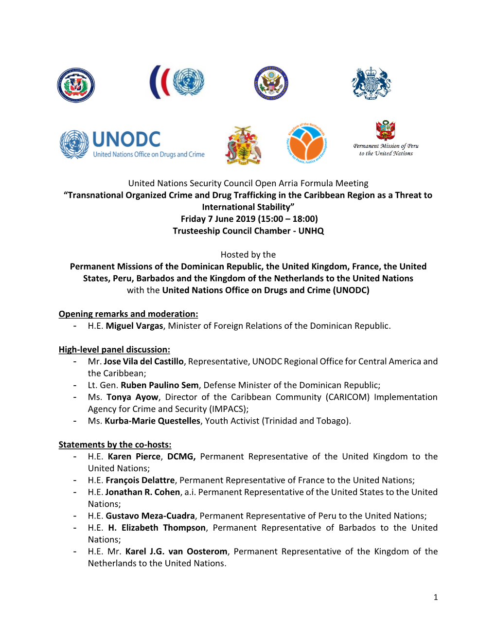 United Nations Security Council Open Arria Formula Meeting