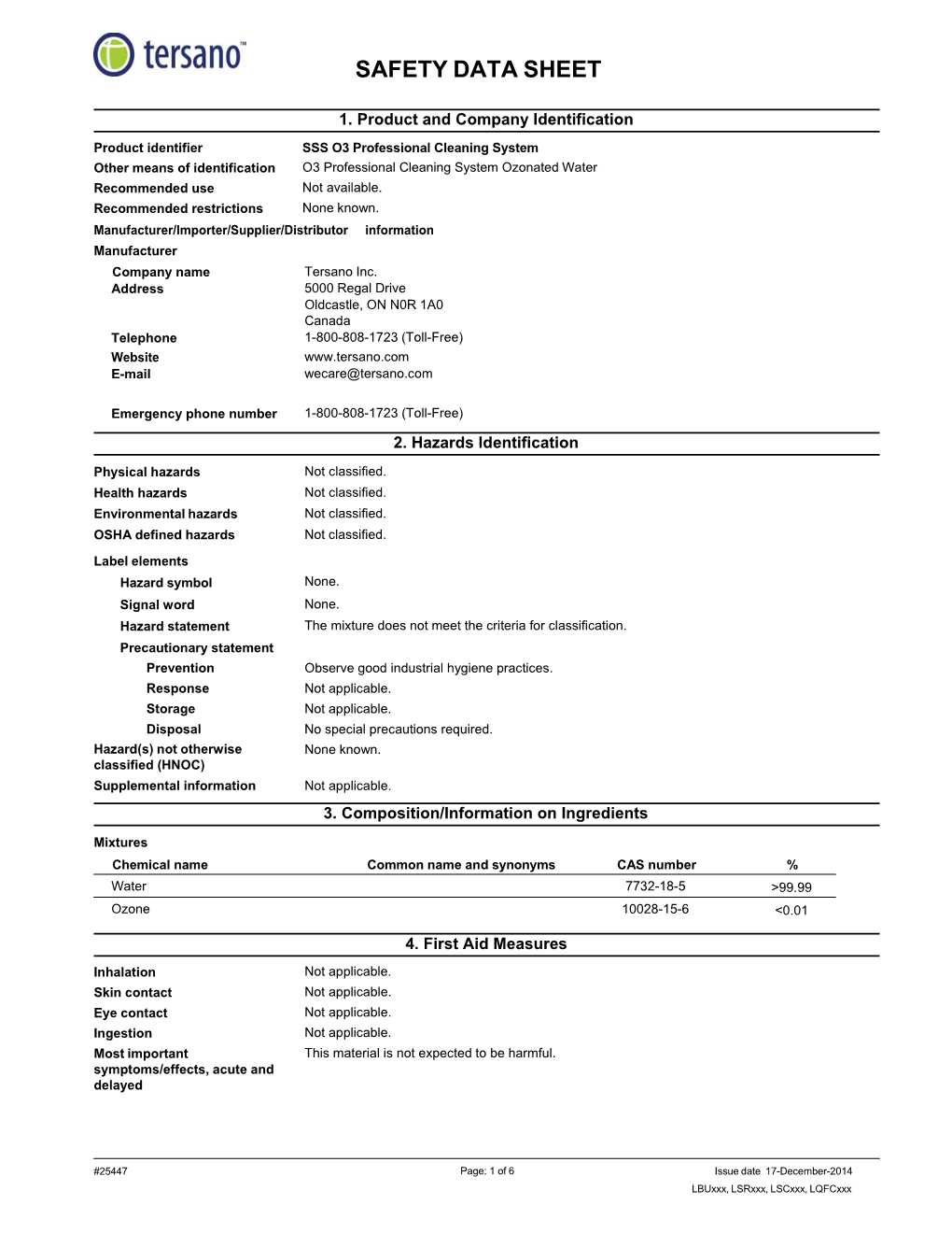 Safety Data Sheet