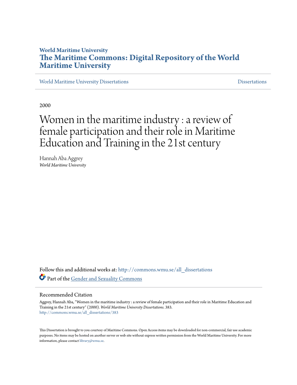 Women in the Maritime Industry