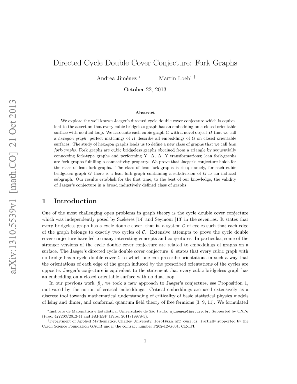 Directed Cycle Double Cover Conjecture: Fork Graphs