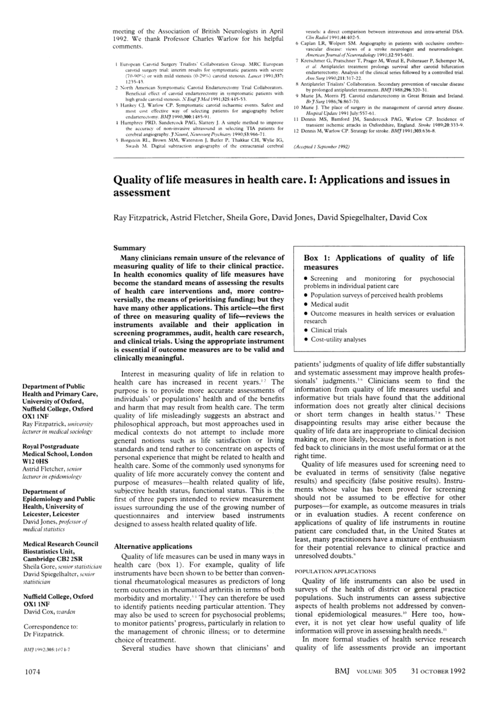 Applications and Issues in Assessment