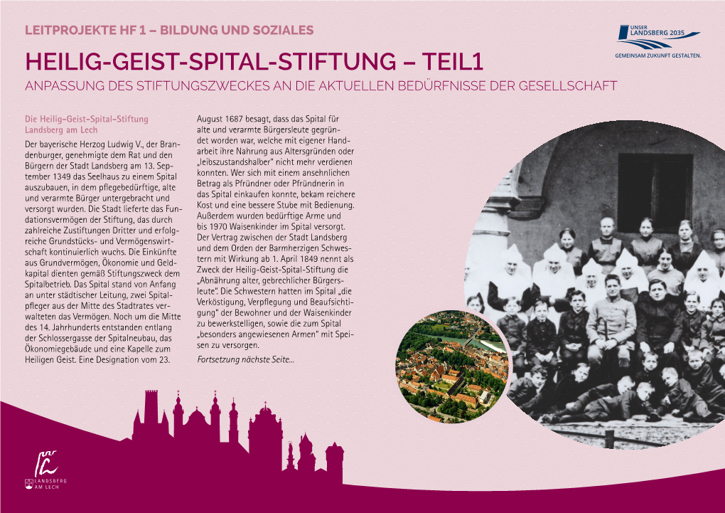 Heilig-Geist-Spital-Stiftung – Teil1 Anpassung Des Stiftungszweckes an Die Aktuellen Bedürfnisse Der Gesellschaft