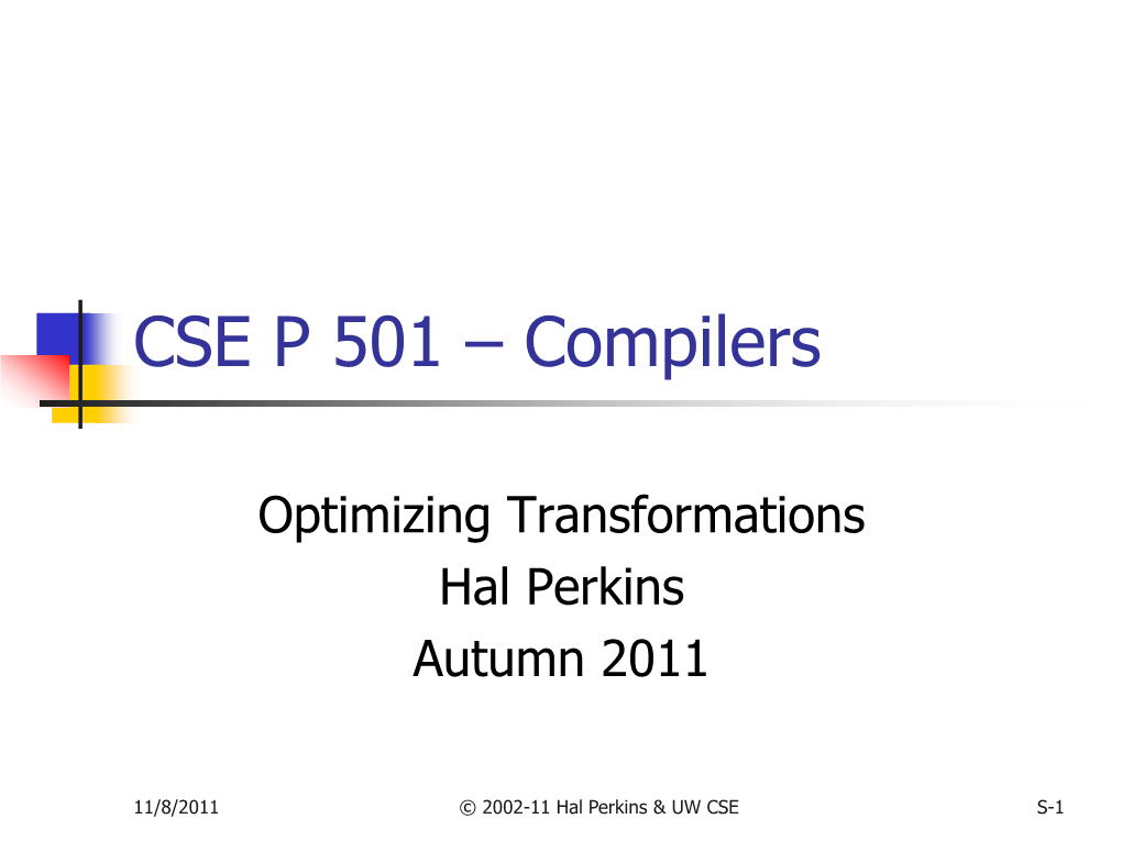 CSE 582 – Compilers