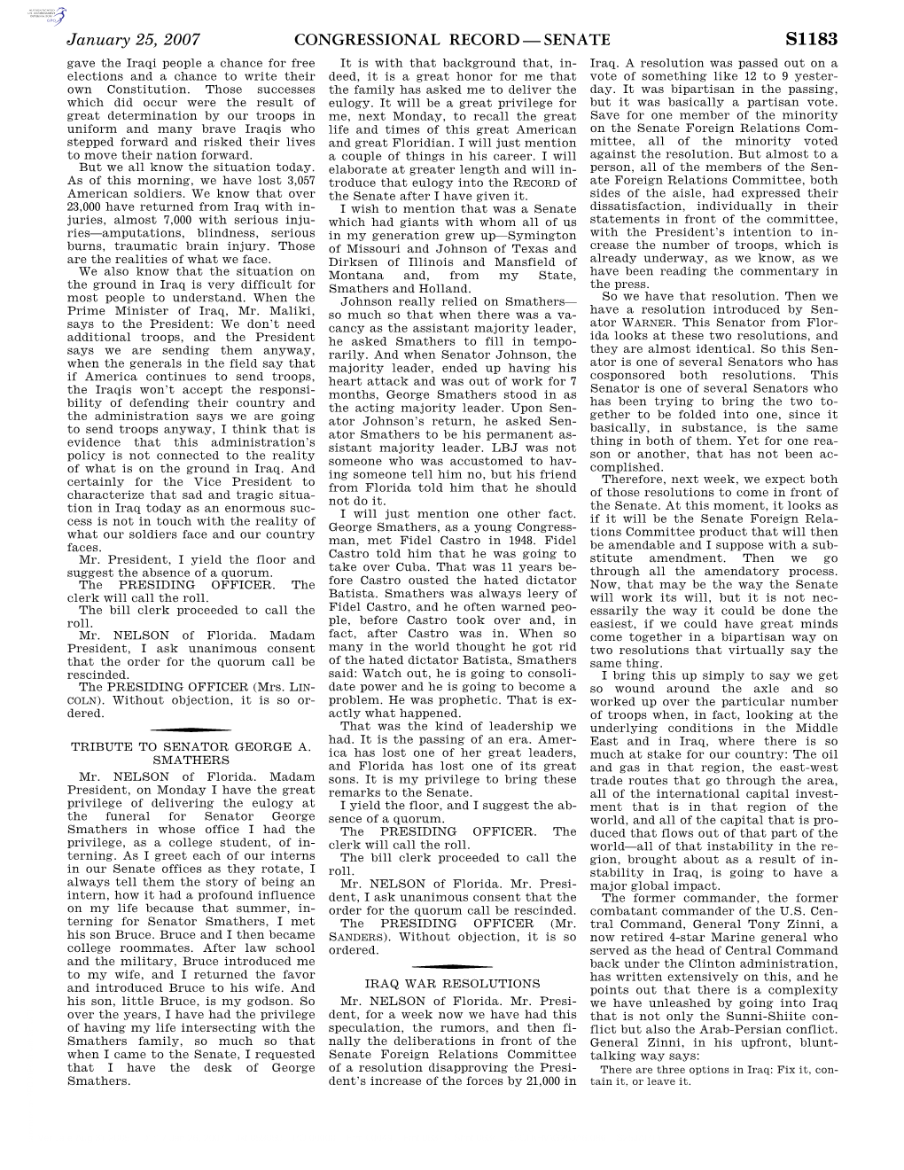 Congressional Record—Senate S1183