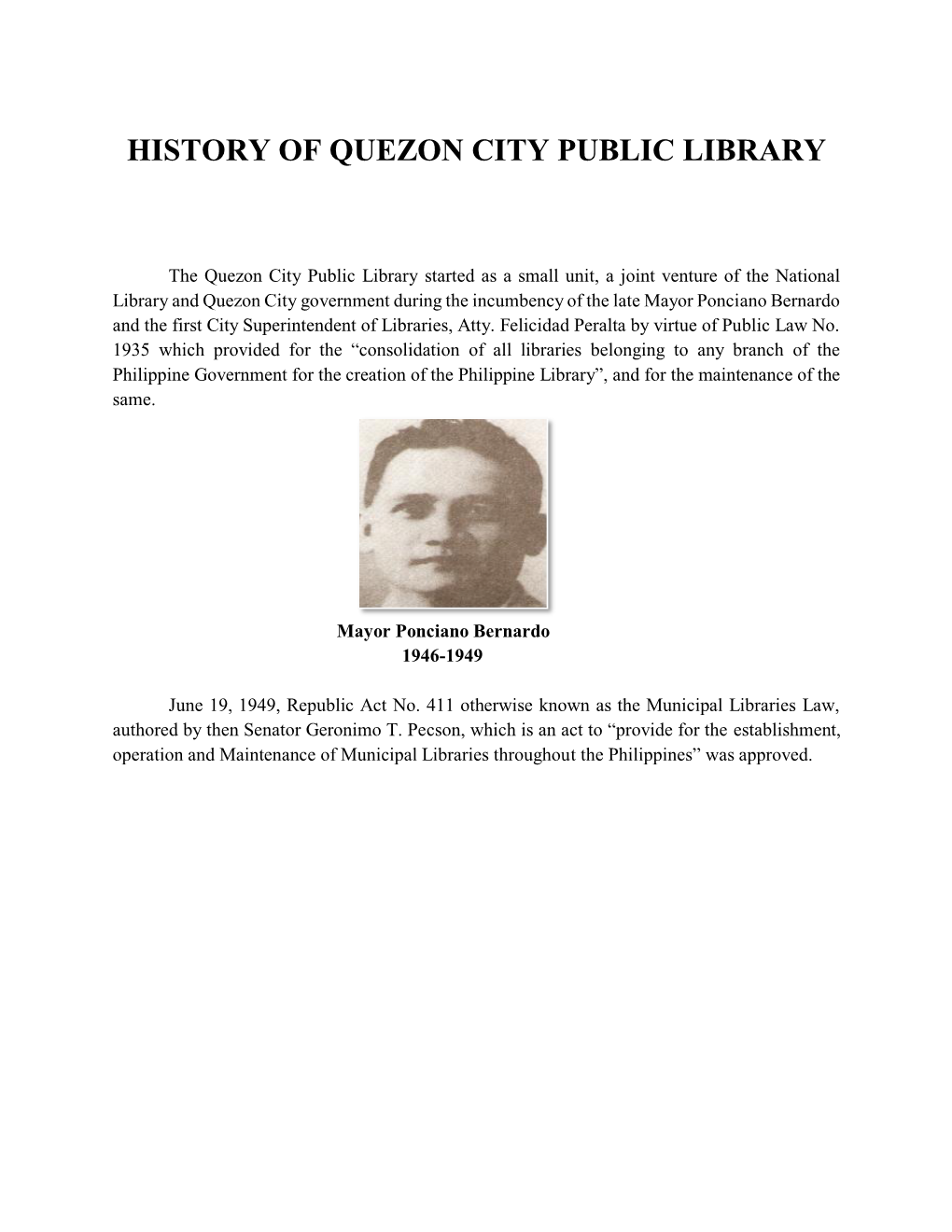 History of Quezon City Public Library