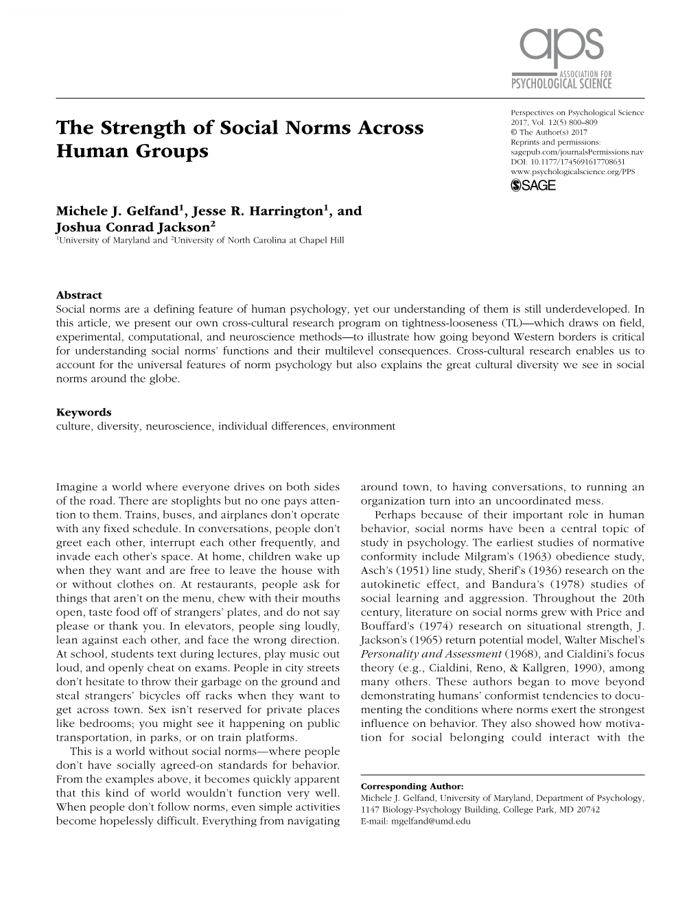 The Strength of Social Norms Across Human Groups