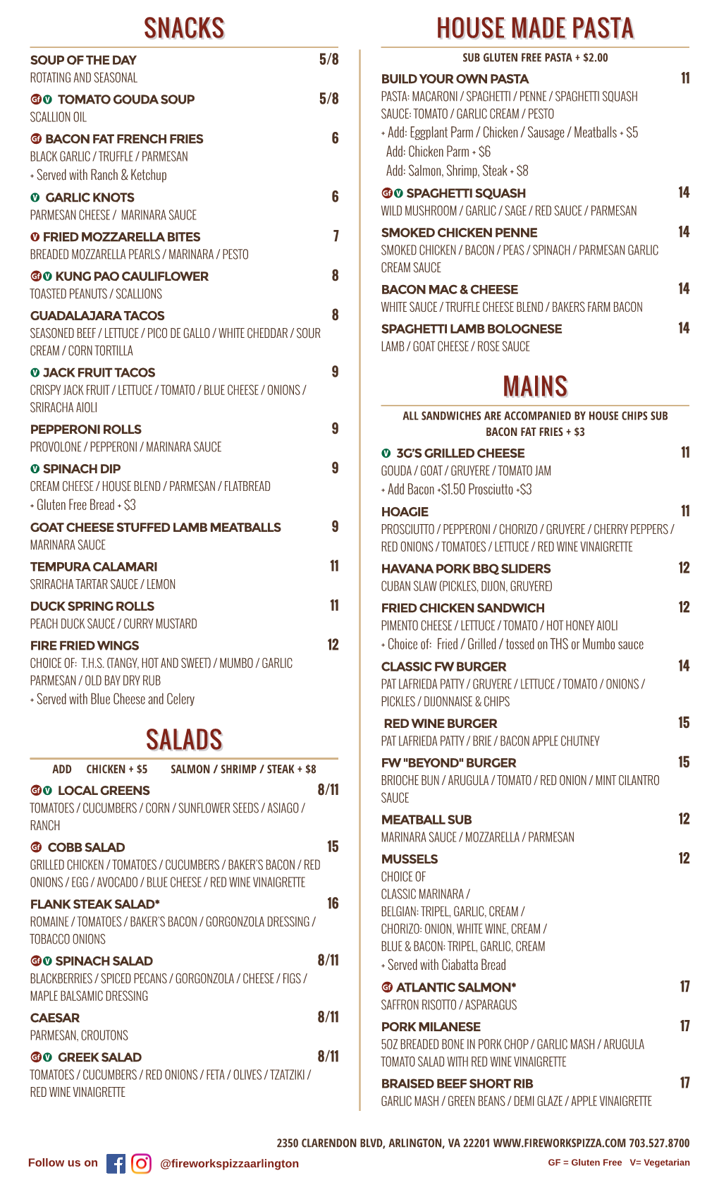 Copy of FW2 Food Menu