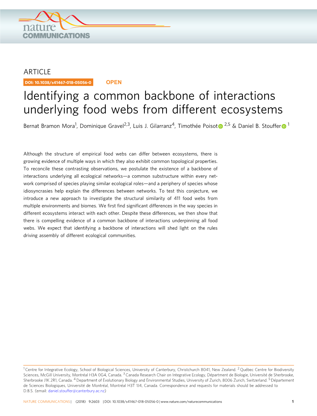 Identifying a Common Backbone of Interactions Underlying Food Webs from Different Ecosystems