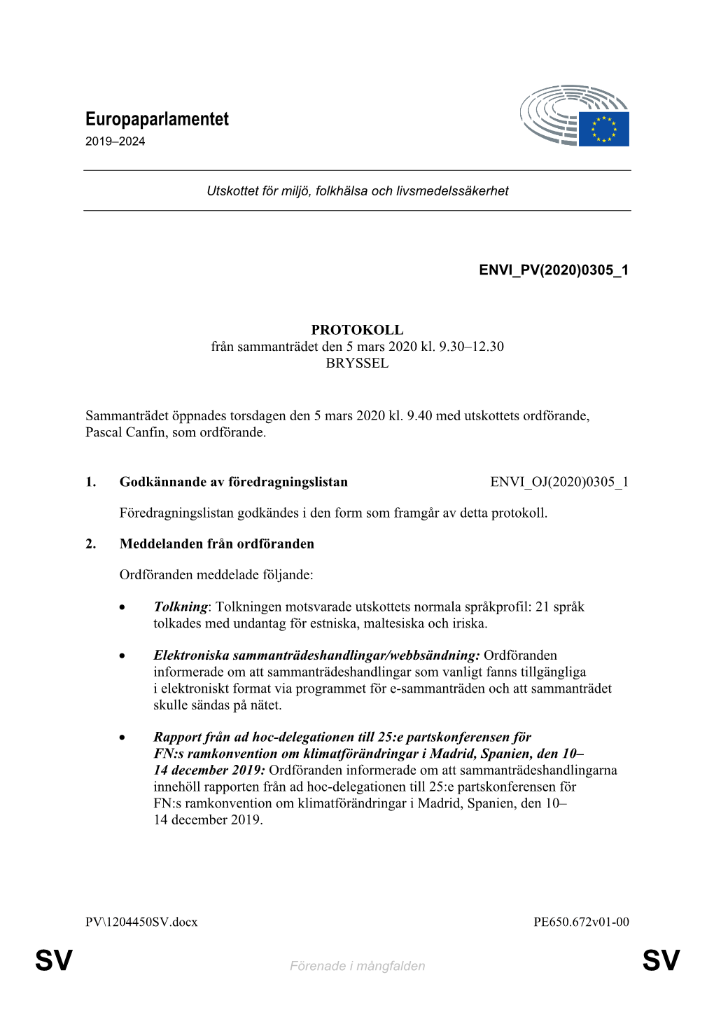 Europaparlamentet 2019–2024