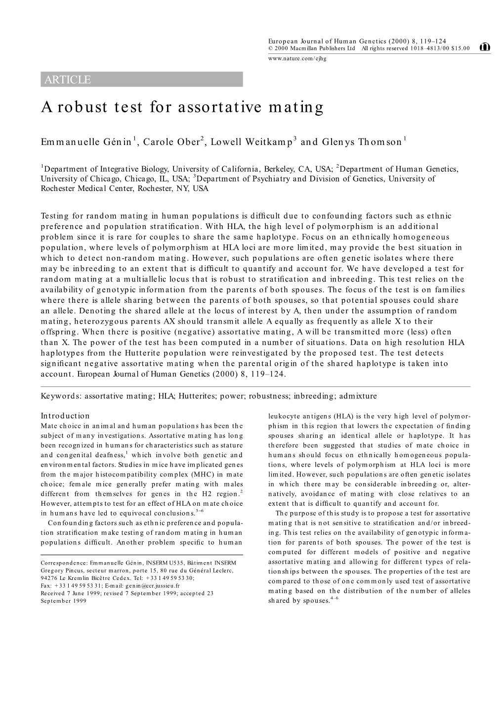 A Robust Test for Assortative Mating