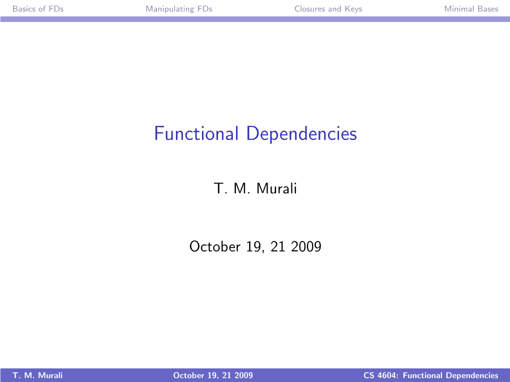 Functional Dependencies