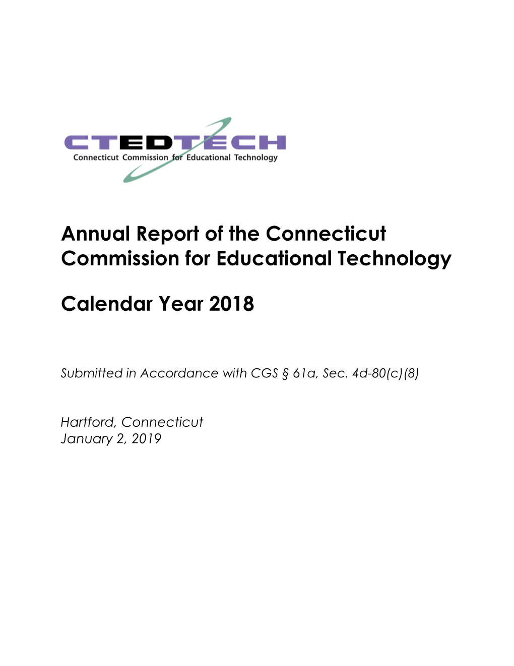 Annual Report of the Connecticut Commission for Educational