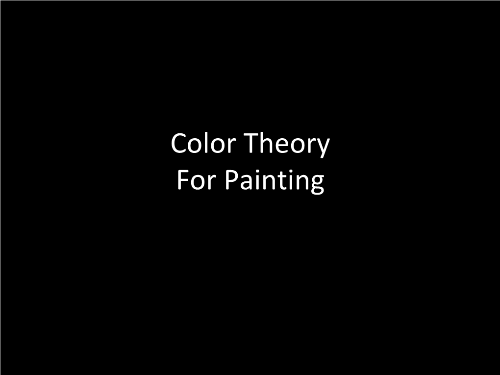 Color Theory for Painting Video: Color Perception