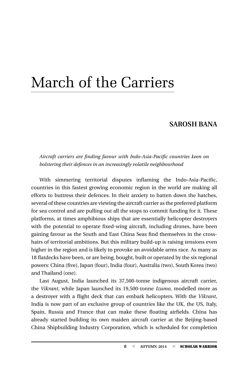 March of the Carriers, by Sarosh Bana