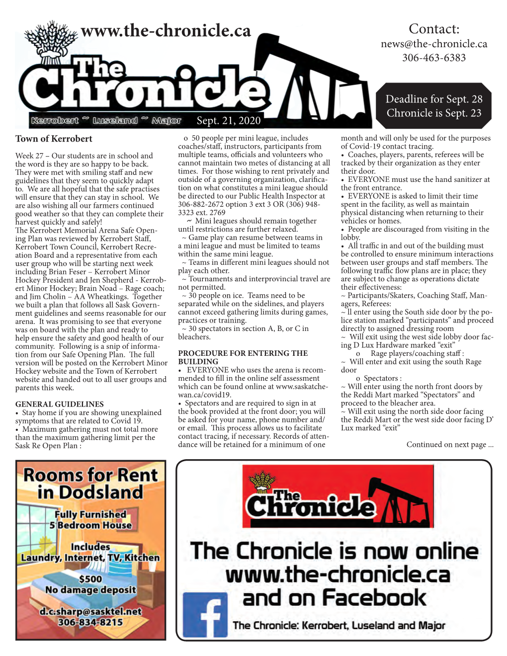 Contact: News@The-Chronicle.Ca 306-463-6383