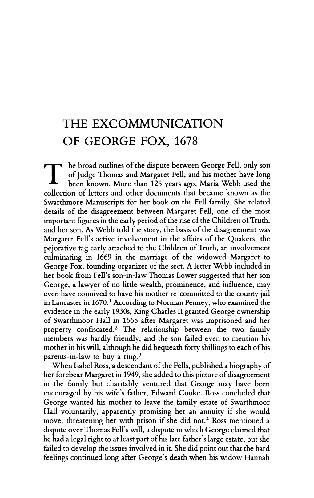 The Excommunication of George Fox, 1678