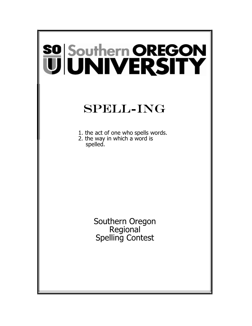 Spelling Booklet