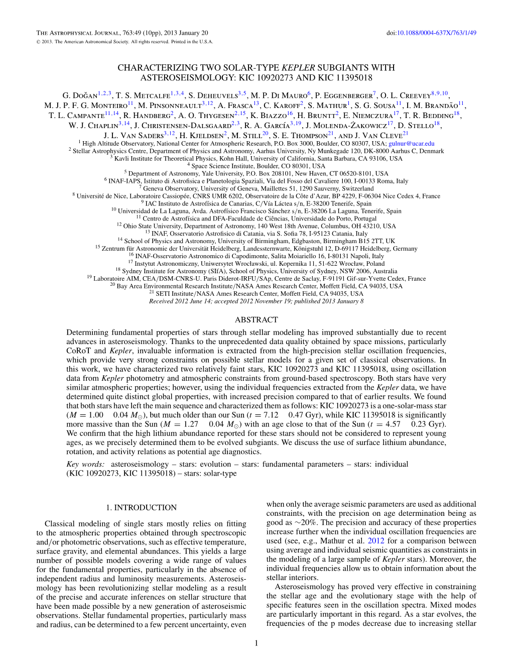 Characterizing Two Solar-Type Kepler Subgiants with Asteroseismology: Kic 10920273 and Kic 11395018