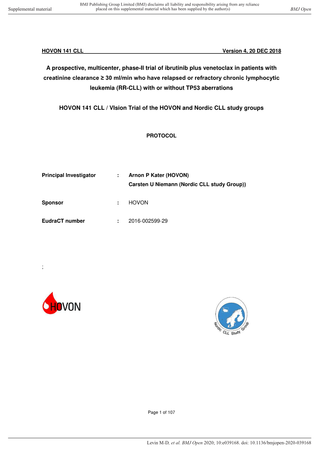 A Prospective, Multicenter, Phase-II Trial of Ibrutinib Plus Venetoclax In