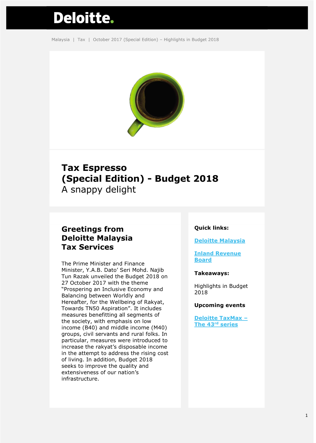 Special Edition) – Highlights in Budget 2018