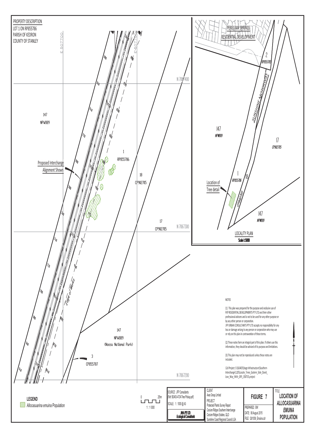 Location of Population Allocasuarina Emuina