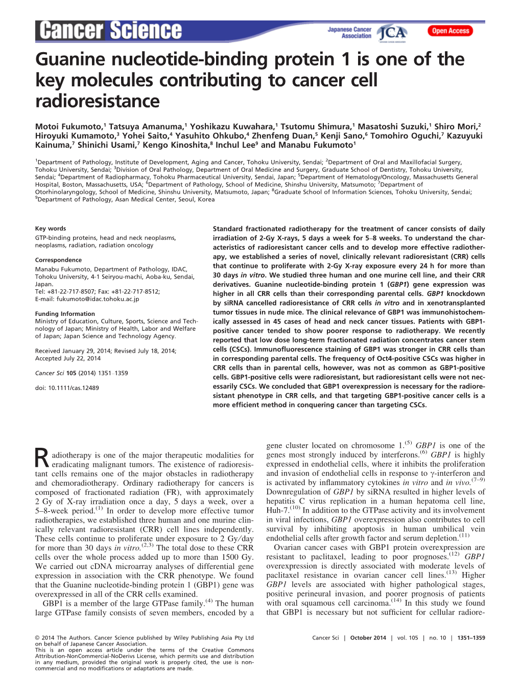 Guanine Nucleotidebinding Protein 1 Is One of the Key Molecules