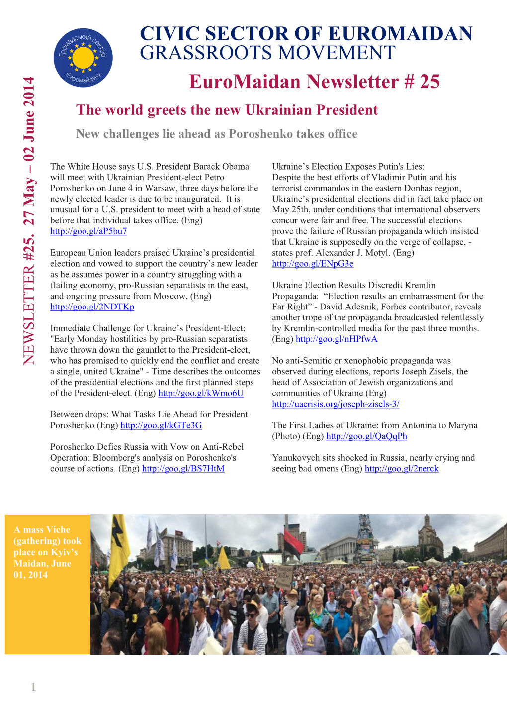 Euromaidan Newsletter No. 25