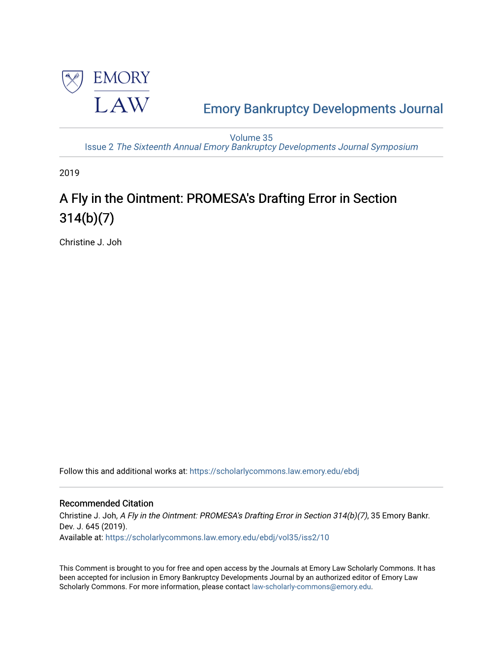 PROMESA's Drafting Error in Section 314(B)(7)