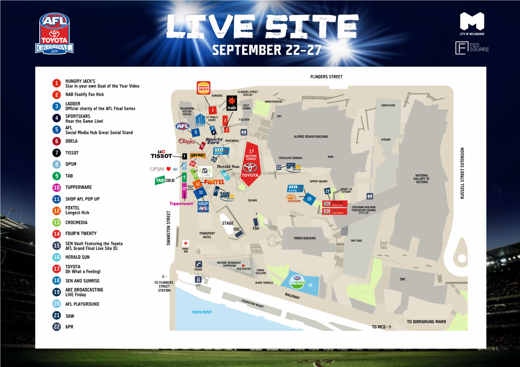 Live Site September 22–27 Flinders Street