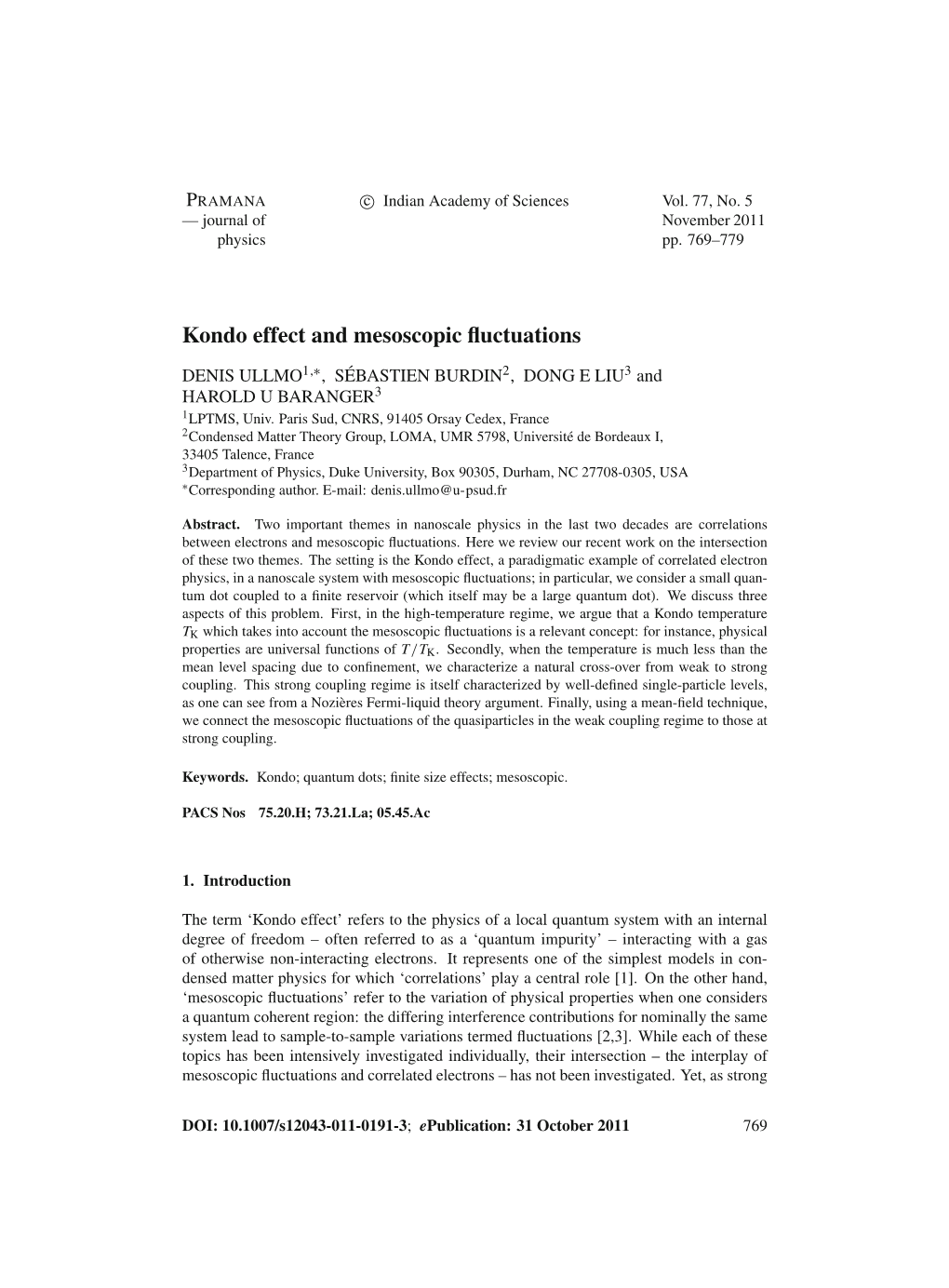 Kondo Effect and Mesoscopic Fluctuations