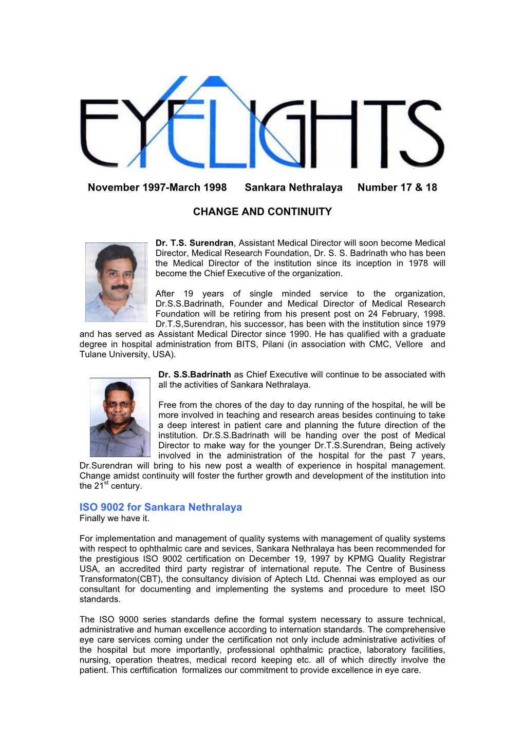 LASIK Comes to Sankara Nethralaya