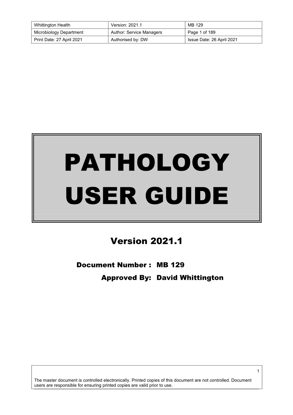 Pathology User Guide