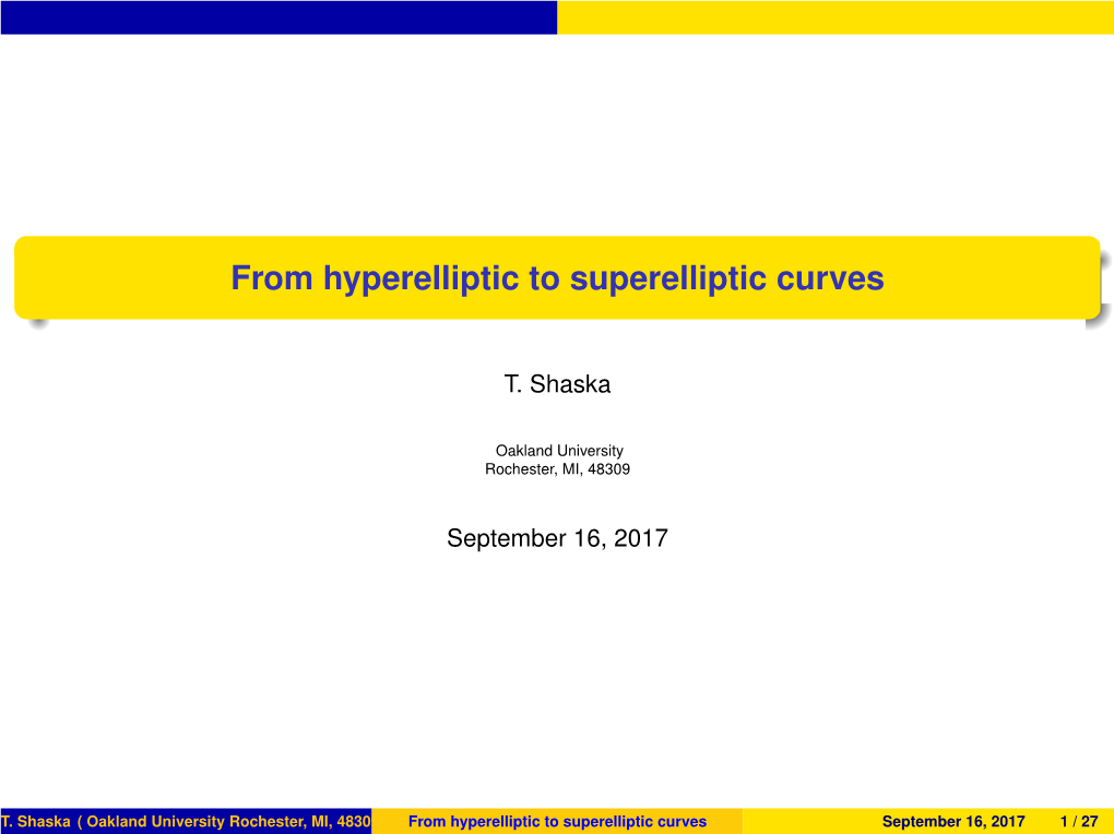 From Hyperelliptic to Superelliptic Curves