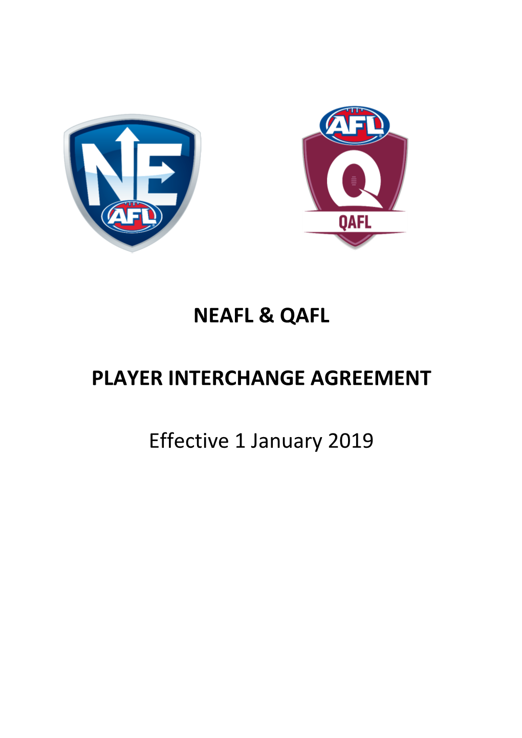 2019 NEAFL-QAFL Player Interchange Agreement