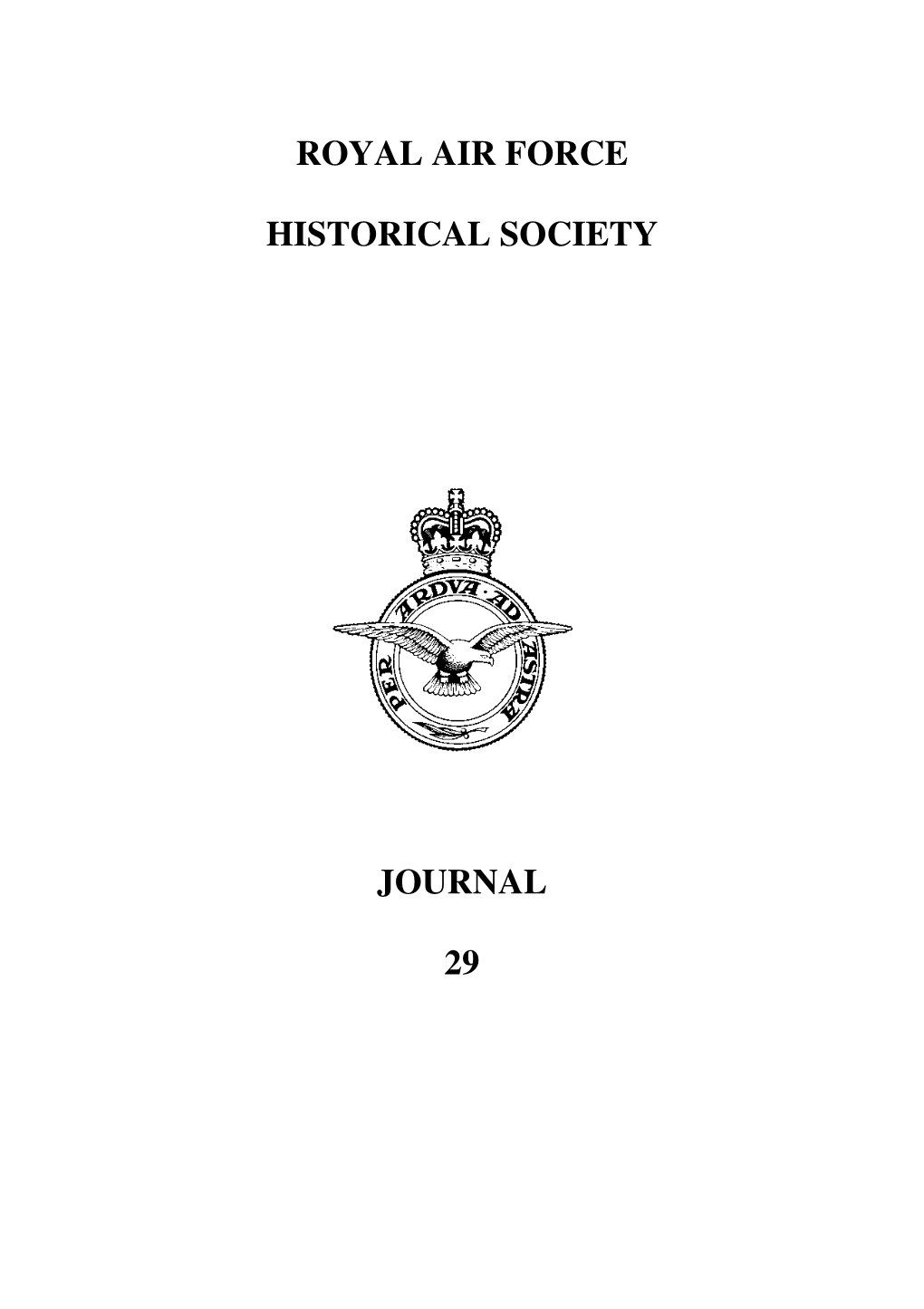 Royal Air Force Historical Society Journal 29